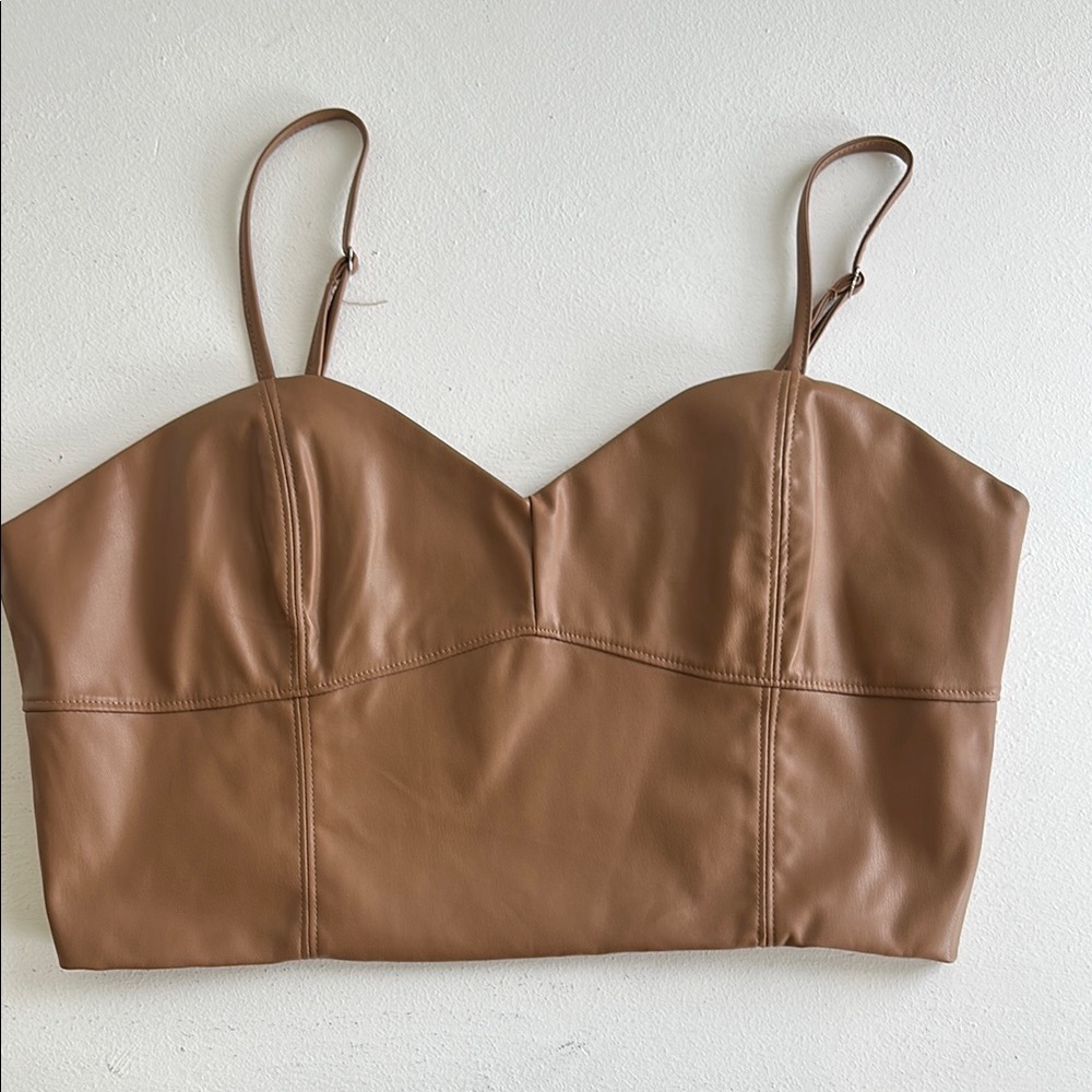 Brown Leather Women's Top